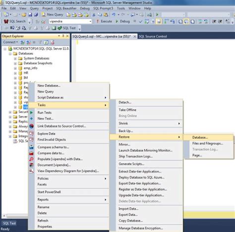 Image result for Restore SQL Server Database From Backup File