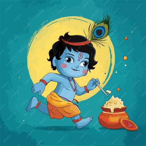 Vetor illustration of lord Krishna Hindu God | Premium AI-generated vector