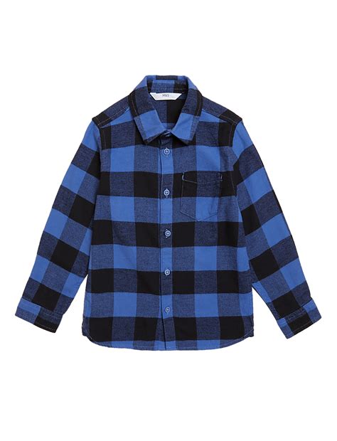 Buy Pure Cotton Checked Shirt at Marks & Spencer