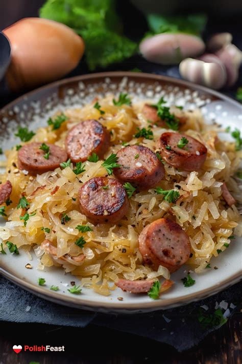 Kielbasa With Sauerkraut Recipe (Polish Sausage And Kapusta Kiszona ...