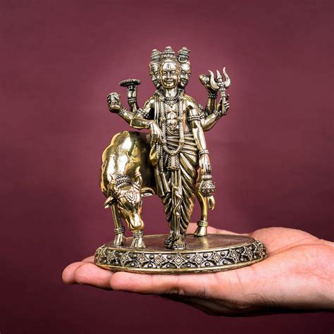 Brass Superfine Trinity Of Hindu God Dattatreya Idol 5.5 Inch ...