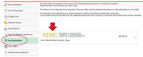 Online Payment via Campus Connection