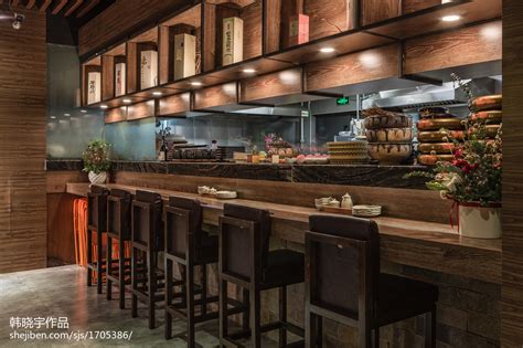 中式餐厅吧台设计效果图 – 设计本装修效果图