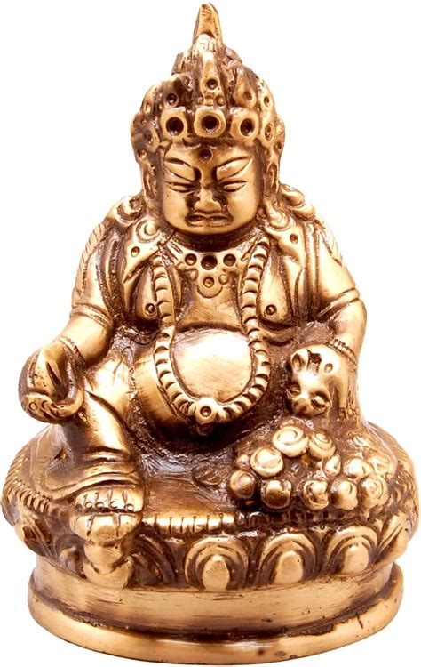 Buy Purpledip Brass Statue Kubera (Hindu God of Wealth & Prosperity ...