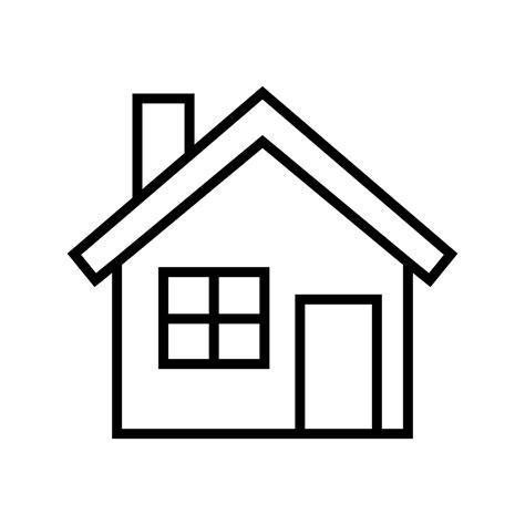 casa línea icono. casa con tubo en el contorno estilo. vector silueta de edificio aislado en ...