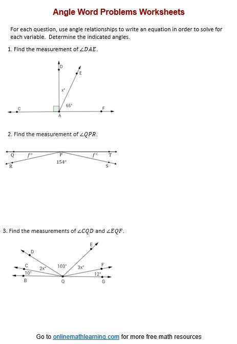 Find Angle Measure Word Problems 的图像结果