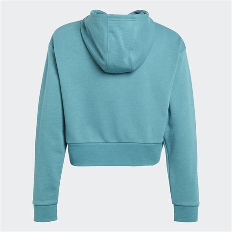 Kids Clothing - Adicolor Cropped Hoodie - Turquoise | adidas Qatar