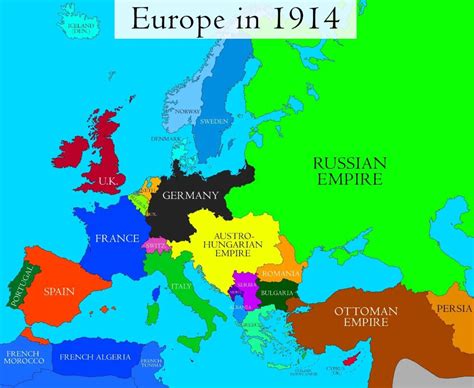 Map Europe 1914