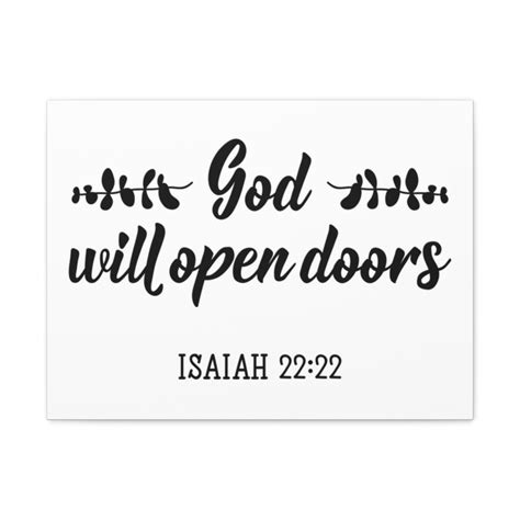 Scripture Walls God Will Open Doors Isaiah 22:22 Christian Wall Art ...