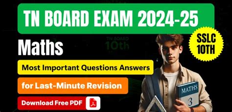 TN SSLC 10th Maths 2025: Important Questions & Answers for Final ...