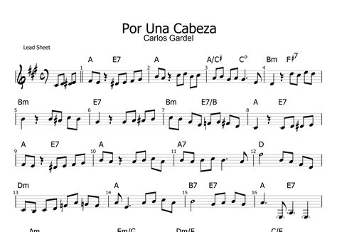 por una cabeza: por una cabeza piano sheet – YMDE