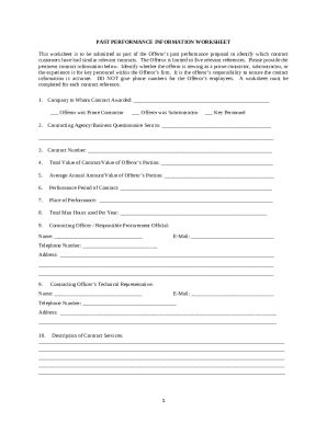Present/Past Perance FACTS Sheet Doc Template | pdfFiller