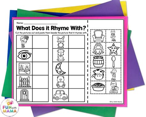Rhyming Words for Kids Clip Cards - Does it Rhyme? - Fun with Mama ...
