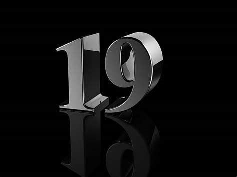Numeral 19, Nineteen, Isolated on White Background, 3d Render Stock ...