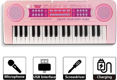 Buy Hontral 37 Keys Charging Multi Functional Electronic Kids Piano ...