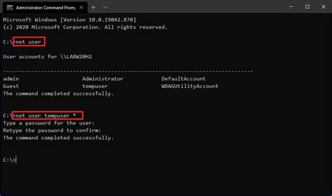 如何在 Windows 10 上使用命令提示符更改帐户密码
