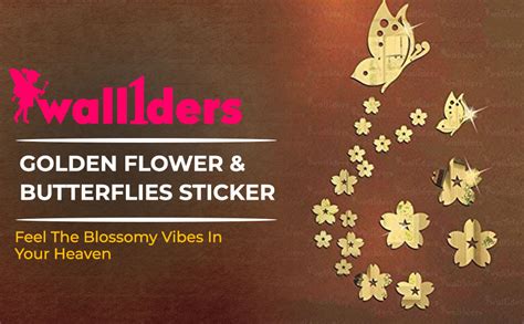 Wall1ders 21 Butterfly Flower, Mirror Stickers for Wall, Acrylic Mirror ...