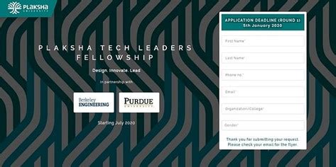 Plaksha University invites application for Tech Leaders Fellowship