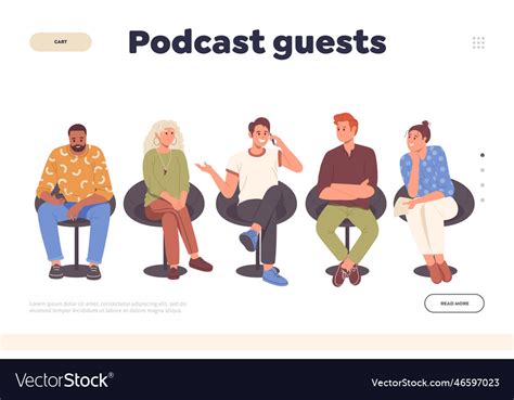 Podcast guests concept for landing page template Vector Image