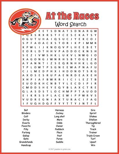 Horse Word Search Printable - Free Printable Templates
