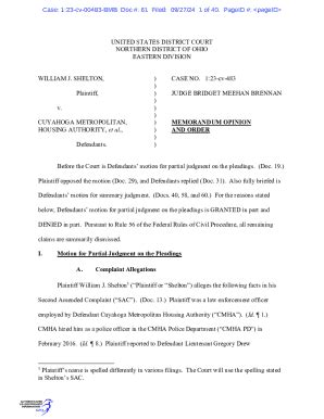 Fillable Online William J. Shelton V. Cuyahoga Metropolitan Housing ...