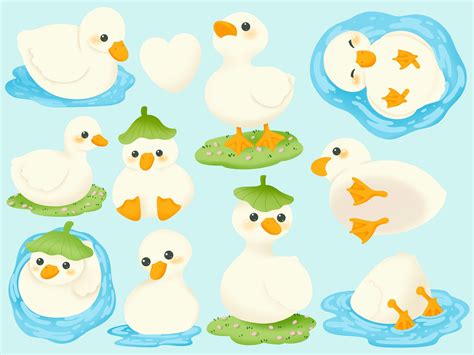 Cute Kawaii Printable Chibi Ducks Clipart / Commercial Use/ PNG - Etsy