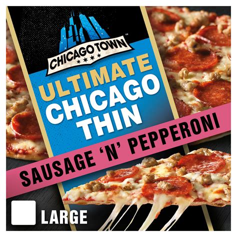 Chicago Town Crispy Thin Sausage and Pepperoni Pizza 431g | Thin ...