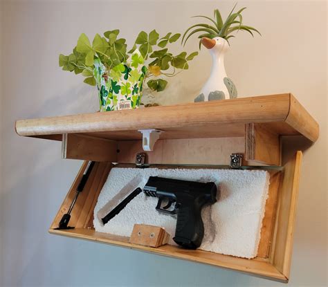Handmade Gun Concealment Shelf With Magnetic Lock. Hidden Storage Shelf ...