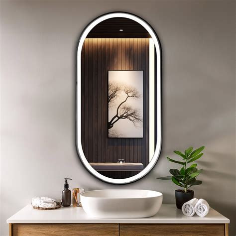 Aluminum Frame Led Mirror 3Light Dimmer with Wave Sensor - Capsule Sha ...