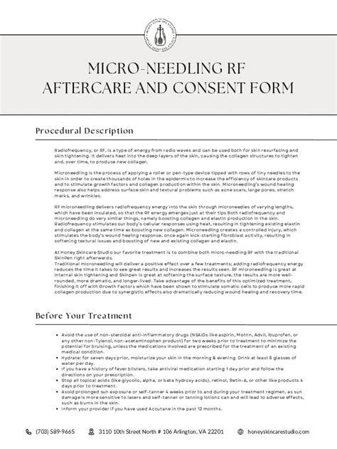 Fillable Online Microneedling RF Aftercare and Consent Form Fax Email ...