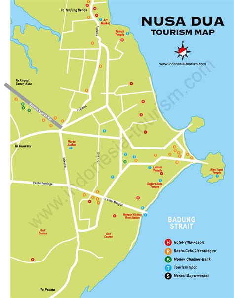 Nusa Dua Bali Map - Bali Island , Indonesia Tourism Maps