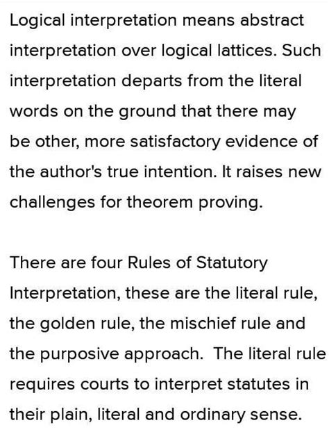 Explain detailed the rules of logical interpratation - Brainly.in