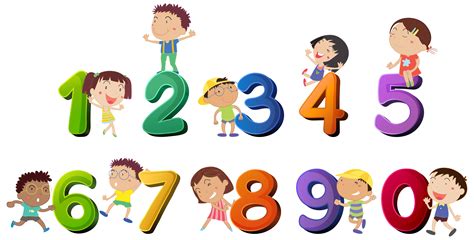 Happy children counting numbers 418931 Vector Art at Vecteezy