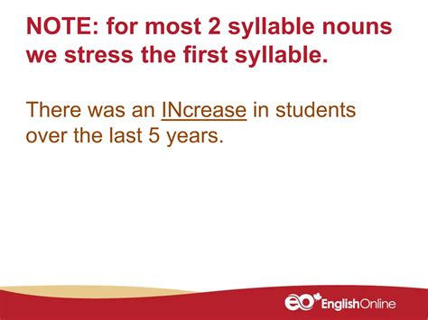Pronouncing 2 syllable nouns and verbs | PPTX