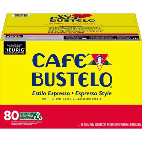 Café Bustelo, Espresso Style Dark Roast Coffee, Keurig K-Cup Pods, 80 ...