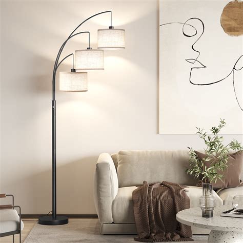 "SUNMORY 78"" Modern Arc Floor Lamp, 3 Lights, Mid-century with Heavy ...