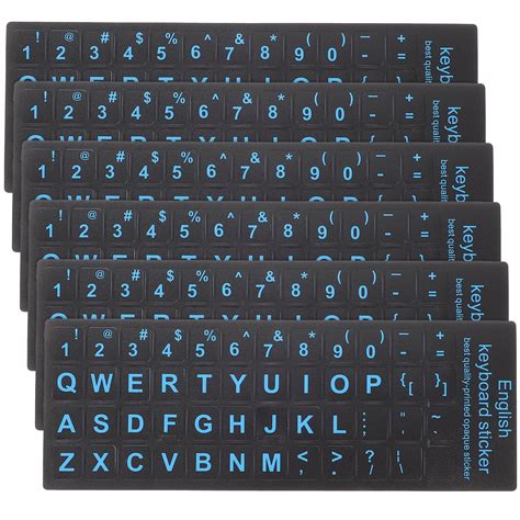 6 Pcs Computer Keyboard Stickers Replacement Laptop Keyboards Letter ...