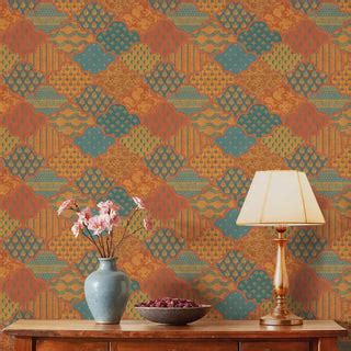 Chhap Indian Roll Wallpaper In Rustic Tones Color | Lifencolors – Life ...