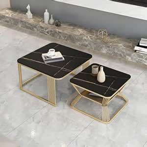 AALIYA MART 20X20 Metal Frame Square Coffee Table Set, 2 Piece Stacking ...