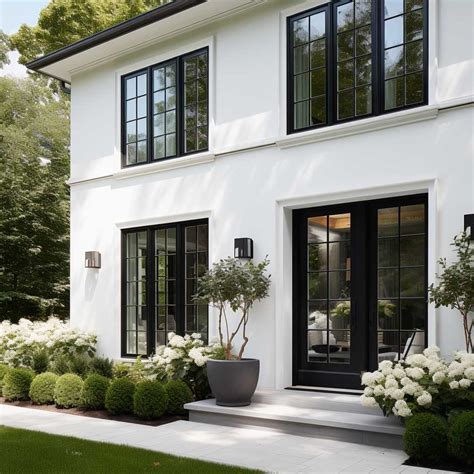How a White House with Black Window Trim Creates a Timeless Appeal