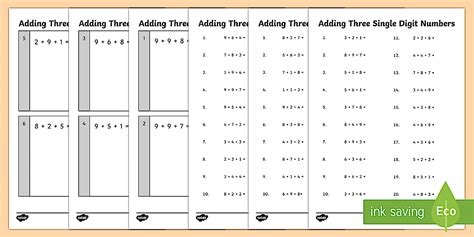 Image result for Add Three Numbers Worksheet