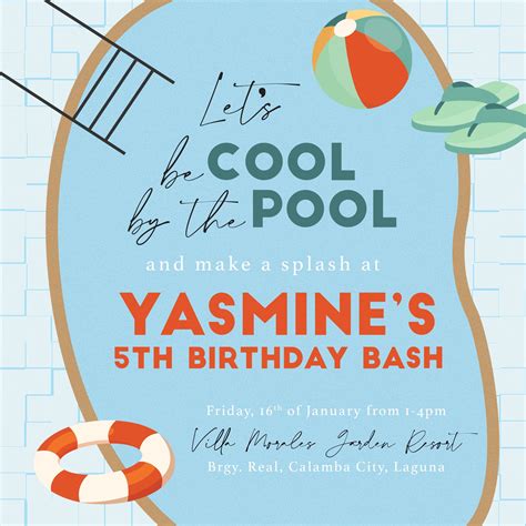 Wedding pool party invitation | Beachweddingtips.com