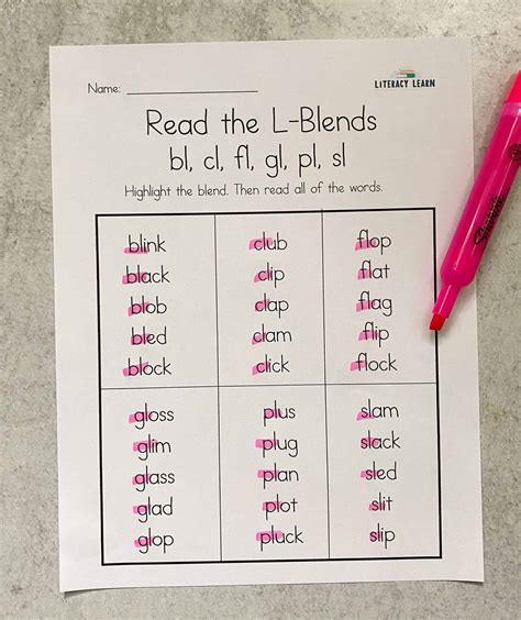L Blends Worksheet 1st Grade Phonics] L Blend Worksheet Help