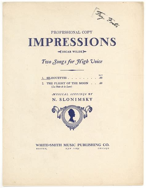 [Sheet music]: Silhouettes (Impressions: Two Songs for High Voice) by ...