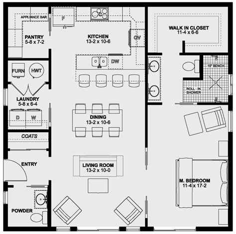 House Plan 2699-00003 - Country Plan: 1,024 Square Feet, 1 Bedroom, 1.5 ...