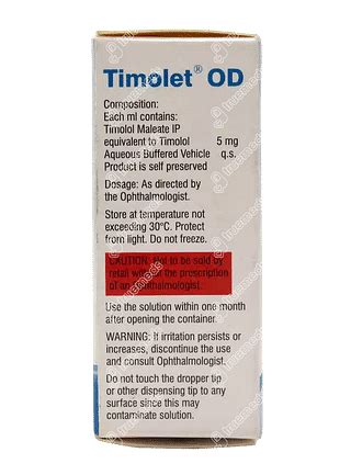 Timolet Od 0.5% Eye Drops 3 ML | Order Timolet Od 0.5 % Eye Drops 3 ML ...