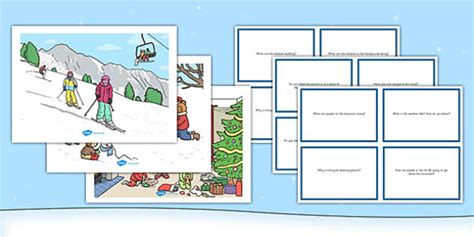 Winter Scenes and Question Cards Pack (teacher made)