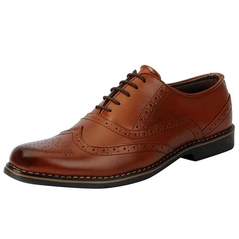 Buy FAUSTO 3527-44 Tan Men's Formal Brogue Shoes at Amazon.in