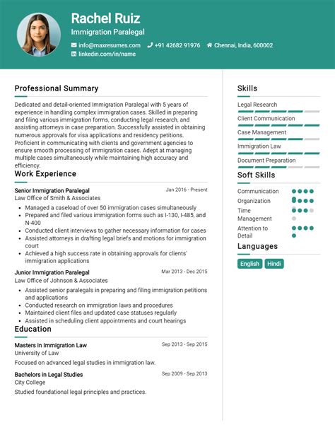 7 Best Immigration Paralegal Resume Examples for 2026