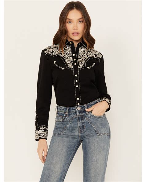 Women's Scully Embroidered Long Sleeve Pearl Snap Western Shirt